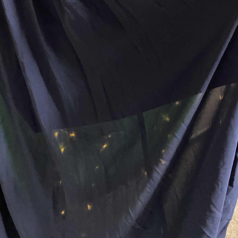 Navy Maxi Dress with Gold Sequin Bodice - Sparkle Evening Gown - Picture 5 of 5